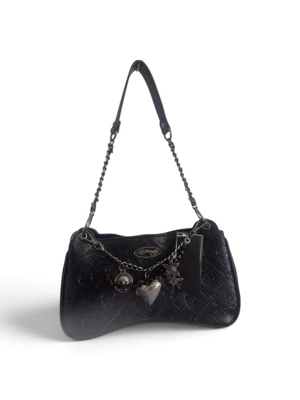 Ed Hardy Black Chain-Handle Women's Shoulder Bag
